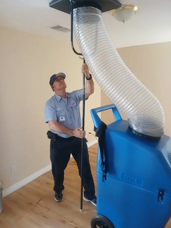 HVAC Installation technician using HEPA equipment in Sea Cliff